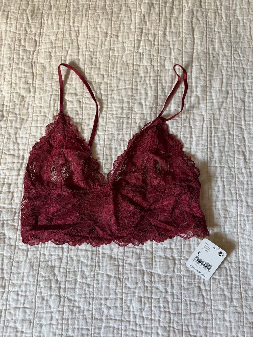Free people intimates Lace Bralette - Burgundy Women’s Intimates